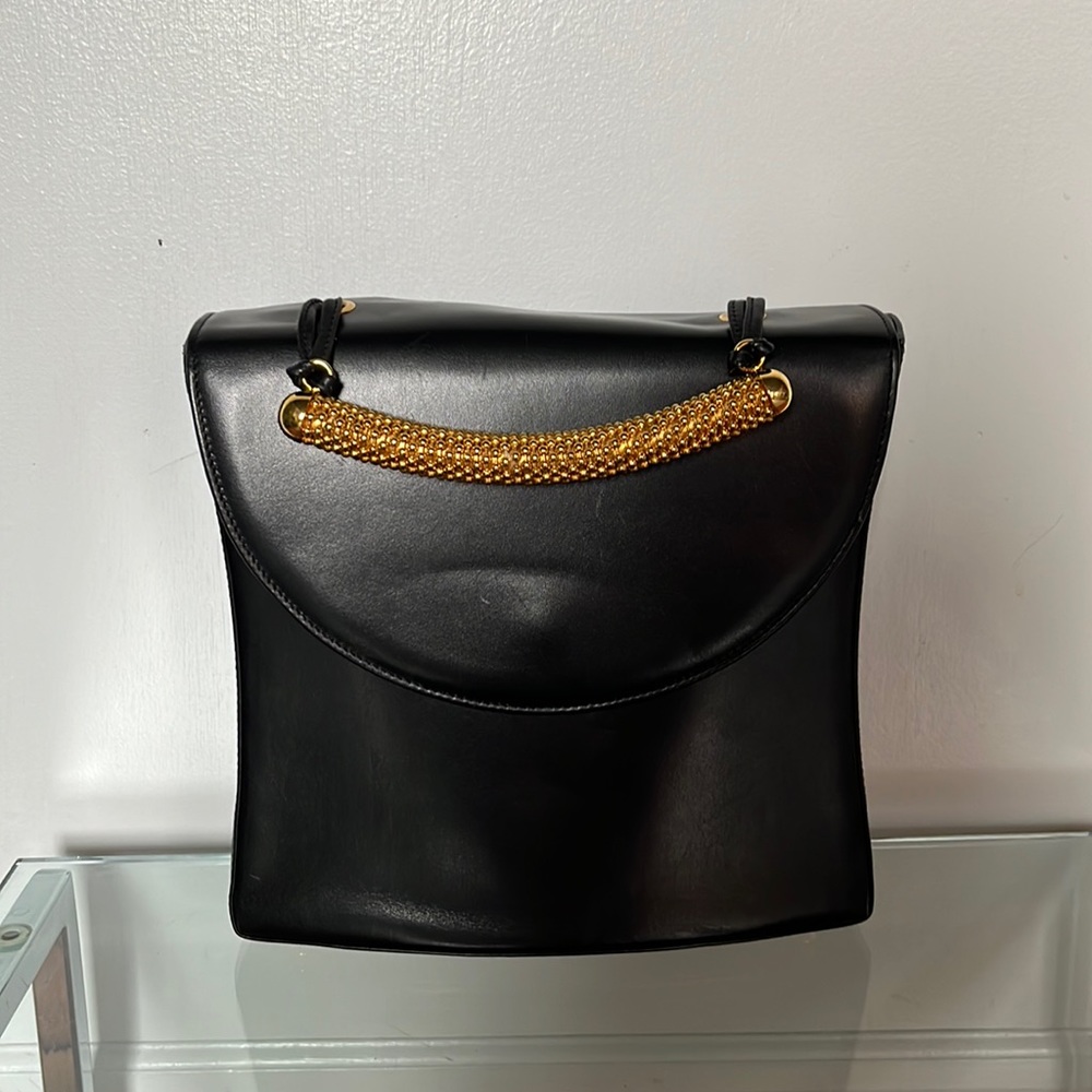 Black leather purse